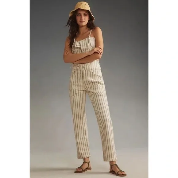 Pilcro Denim Stripe Painter Overalls - Picture 1 of 16